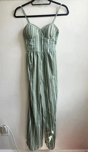 Band of Gypsies Damen Jumpsuit Hosenanzug Gr. XS Medium grün gestreift - Bild 1 von 6