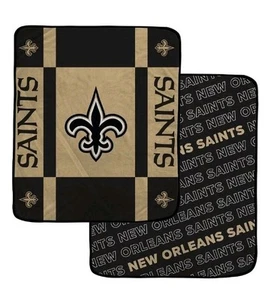 NFL New Orleans Saints Super Soft Push Throw Blankdt 60x70" New - Picture 1 of 10