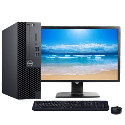 Dell Desktop PC i5 8th Gen, up to 64GB RAM, 4TB SSD, Dual 24" LCDs, Windows 11 - Image 1 of 2