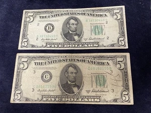 1950 Five Dollar Bills (4) - Picture 1 of 4