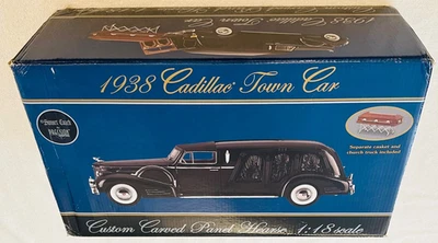 1938 Cadillac Town Car Carved Panel Hearse, Precision miniatures, 1/18, Sealed. - Image 1 of 4
