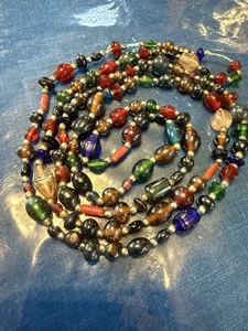 Lange bunte Glasperlen Halskette 24 Zoll perfekt zum Verdoppeln - Bild 1 von 5