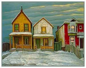 Houses in Winter by  Canadian Artist  Lawren Harris Counted Cross Stitch Pattern - Picture 1 of 4