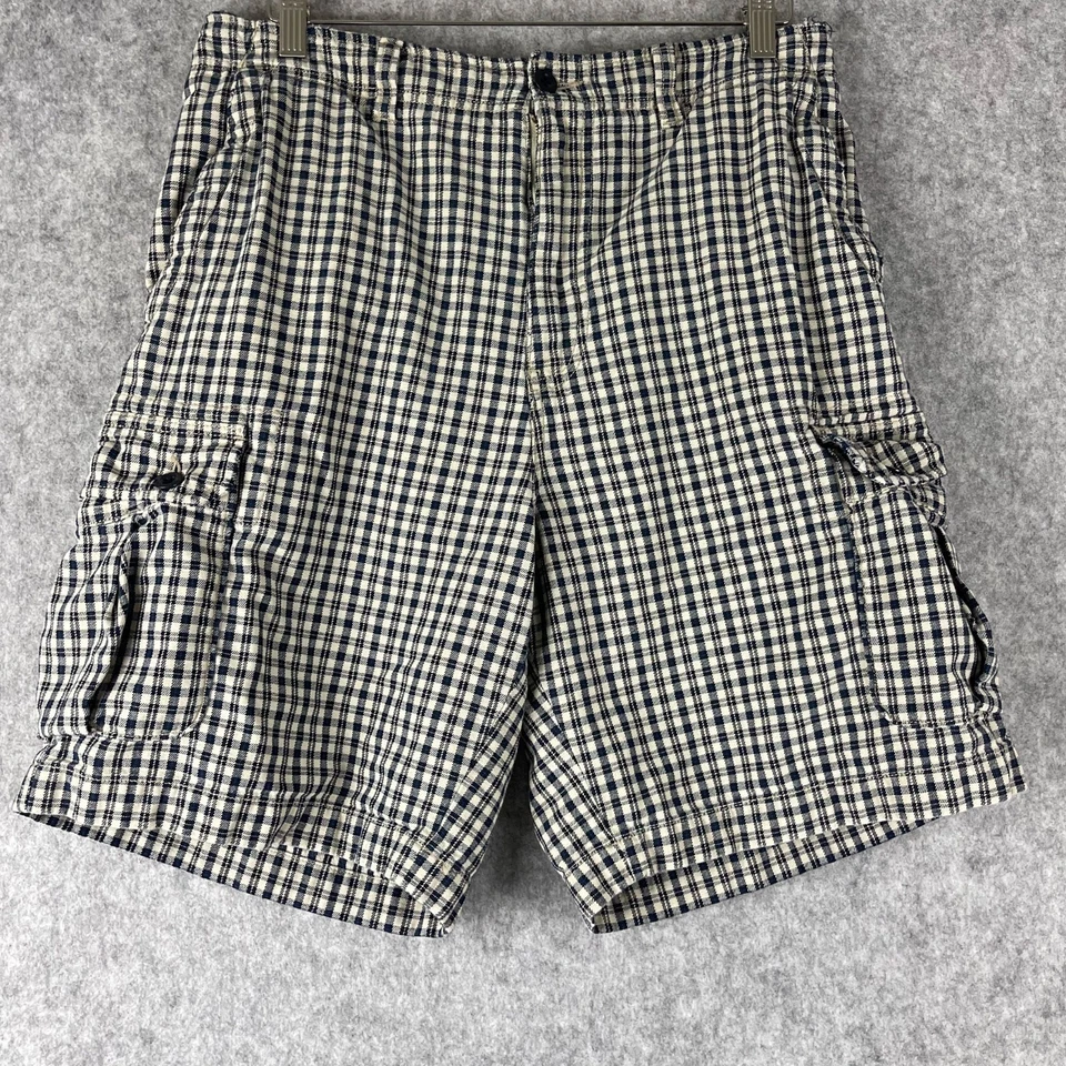 Pantalones Cortos de Carga Abercrombie Fitch Para Hombres 31 Cuadros Algodón Grunge Patinador Años 90 De Colección Foto 1 de 4