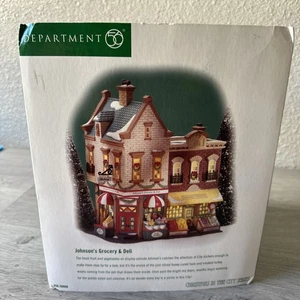 Dept 56 Johnson's Grocery & Deli Christmas in The City #58886 Box & Light Bulb - Picture 1 of 8