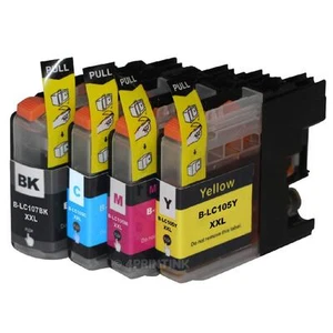 *4 Pack LC107 BK LC105 XXL Ink For Brother MFC-J4510DW, MFC-J4610DW with CHIP - Picture 1 of 1