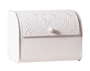 Metal Punched Tin Bread Box in Rustic White by Irvins Country Tinware - Picture 1 of 1