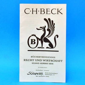 C. H. Beck Bücherverzeichnis Recht und Wirtschaft | Prospekt Werbung 1958 - Imagen 1 de 1