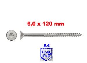 S + P - Spanplattenschrauben EDELSTAHL A4  6,0 x 120mm -  TX 25  (Menge wählbar) - Bild 1 von 1