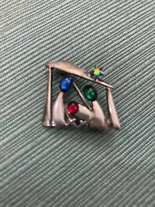 Vintage Silpada Sterling Silver 925 Colorful Crystal Nativity Scene Brooch Pin - Picture 1 of 7