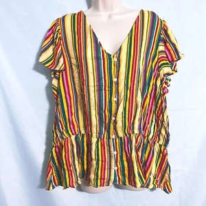 Jessica Simpson Colorful Striped Top Size 3X - Picture 1 of 3