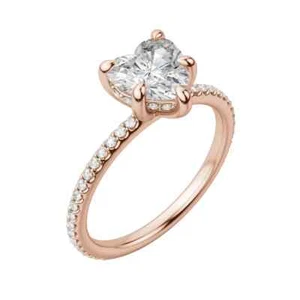 1.00 Carat Heart Cut Lab Grown Diamond Engagement Wedding Ring 14K Rose Gold - Picture 1 of 5