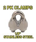 ☀️(2 pcs) 1/8" Wire Rope Clamp Cable Clip U-Bolt Fastener, 304 Stainless Steel