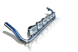 Roof Bar + Spot Lights For Mercedes Atego Stainless Steel Top Front Truck CHROME - Picture 1 of 10