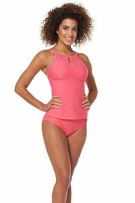 Conjunto de natación Skechers 2 piezas Tankini Top y parte inferior de bikini Midster, M Foto 1 de 2