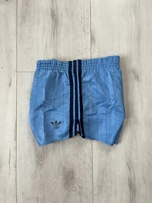 Adidas 1980s Running Nylon Shorts Made in West Germany size D7 (L) Light Blue - Image 1 of 4