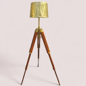Nautical Floor Lamp Hollywood Vintage Home Decor Lamp Shade Tripod Stand Home - Picture 1 of 4