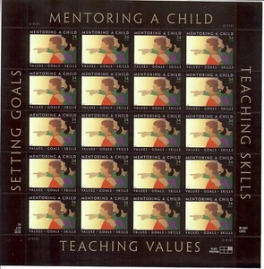 SCOTT #3556 US SOUVENIR SHEET of 20 MENTORING A CHILD 34 CENT MNH - Picture 1 of 1