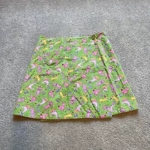 Vintage Lilly Pulitzer Skirt Girls 12 Dog Circus Seal Reversible Heart Pockets - Picture 1 of 18