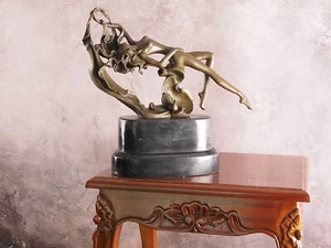 Vintage Art Déco Bronze Ballerina Statue – Tanzende Mädchenfigur - Bild 1 von 6