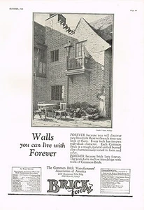 Anuncio impreso fotográfico de arquitectura casa Dwight Baum ladrillo vintage de 1920 GRANDE - Imagen 1 de 1