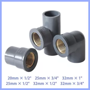PVC Wasserrohr Reduzierung Fitting Kupfer Innengewinde Verschraubung 20 25 32mm - Picture 1 of 8