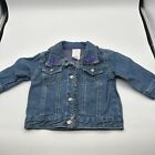 Old Navy Girl Jean Jacket Small 3T Embellished With Fur Collar