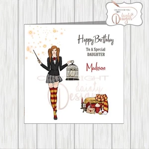 Personalised Harry Potter Hermione Birthday Card Daughter Granddaughter Sister - Picture 1 of 2
