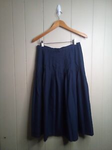 Lands' End Kids Uniform Skirt 14 Long Pleated Blue
