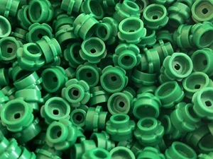 Lego Parts x (100) ~ Green Plate, Round 1 x 1 with Flower Edge ~ No 24866 - Picture 1 of 1