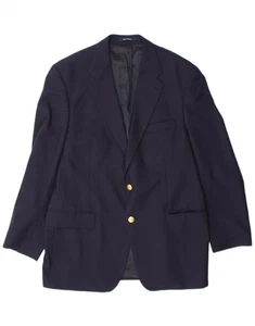 CHAPS RALPH LAUREN Mens 2 Button Blazer Jacket UK 46 3XL Navy Blue Wool CK15 - Picture 1 of 4