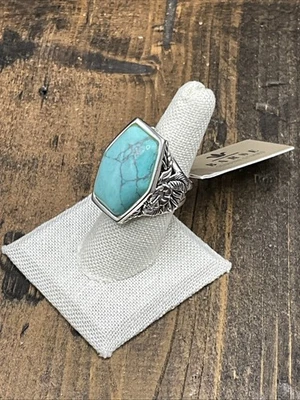 Anillo Barse Aloha - Magnesita Turquesa - Plata - 8 - Nuevo con Etiquetas Foto 1 de 4