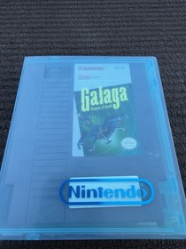 Galaga (Nes, Nintendo 1988) con manuale e custodia blu trasparente come nuovo