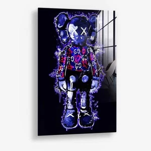 WALLFIELD Purple Hype Figure (Edizione Limitata-Gucci) 60x90cm Decorazione Parete Quadro - Foto 1 di 5