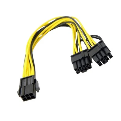 6 Pin Female to Dual PCI-E 8( 6+2) Pin Male GPU Power Cable Adaptor For Gigabyte - Image 1 of 4