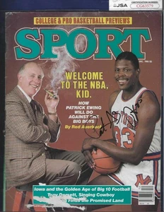Patrick Ewing NBA NY Knicks Basketball HOFer Autographed SPORT Magazine JSA COA - Picture 1 of 1