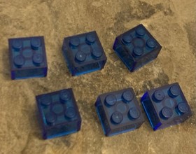 LEGO 3003 Trans Dark Blue Brick 2 x 2 (x2)