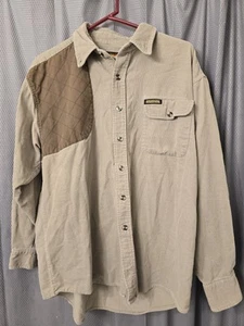 Remington Mens Large Tan Corduroy Padded Shoulder Hunting Shooting Shirt - Picture 1 of 17