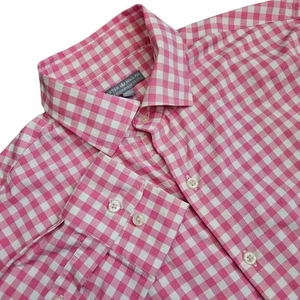 Peter Millar rosa-weiß kariertes lässiges Button-Down Hemd Größe Medium - Bild 1 von 7