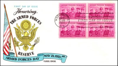 Scott 1067 3 Cents Reserves Fluegel FDC Unaddressed Block Planty 1067-8 - Image 1 of 2