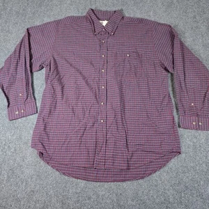 Camicia Sedgefield uomo XL rossa a quadri cotone con bottoni camicia manica lunga - Foto 1 di 10