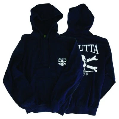 CALCUTTA NAVY HOODED ZIPPER FRONT FISHING SHIRT LONG SLEEVE 2 SIZES SAVE BIG