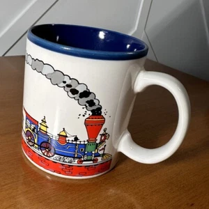 Vintage Raj Train Weiß Blau Rot Tasse Made in Japan 1986 - Bild 1 von 6