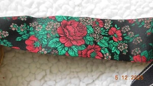 Rose Printed Ribbon Cloth Fabric Floral Ribbons Sewing Craft Materials 5yd cut - Picture 1 of 3