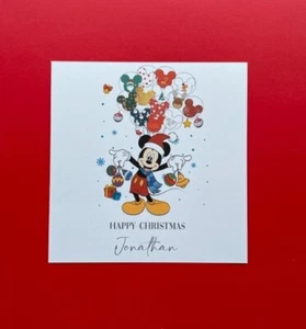 Mickey Mouse Weihnachtskarte Disney Neffe Urenkel Sohn Jungen personalisiert - Bild 1 von 3