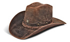 Cowboy Hat Western Vintage Genuine Leather Handcrafted Rancher Horseman Texas