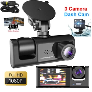 3Lentes Cámara De Seguridad 1080P HD Para Auto Con Cámaras Automovil Grabadora EE. UU. - Imagen 1 de 24