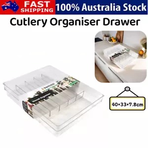 Set Of 2 Kitchen Cabinet Cutlery Tray Utensil Organiser Insert Divider Storage - Picture 1 of 8