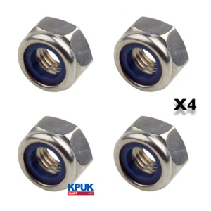 Kart Hub Stub Axle M14 FINE Thread Nylock Nut Pack of FOUR New Kart Parts UK - Picture 1 of 1
