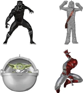 Hallmark Ornaments Star Wars Marvel Heroes Set 4 Disney 2023 100 anni meraviglia nuovi con scatola - Foto 1 di 11